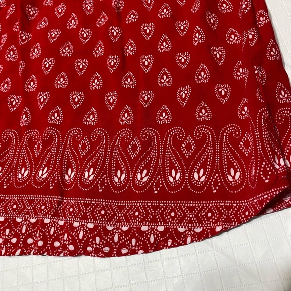 Faded Glory smocked flutter sleeve red white top L(12-14… - Picture 5 of 9